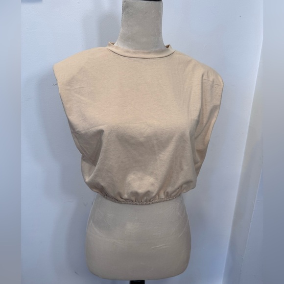 SHEIN Tops - Muscle tee with shoulder pads, color- apricot, size small